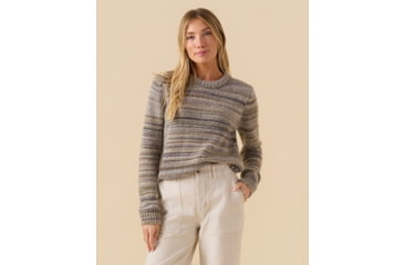 Image of Outerknown Horizon Sweater - Women's, Sea And Sand Stripe, 2XL, 2410055-SZZ-XX-XXL