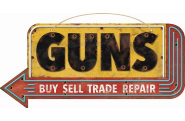 Image of Open Road Brands Embossed Tin Sign Guns Arrow Buy,sell,trd
