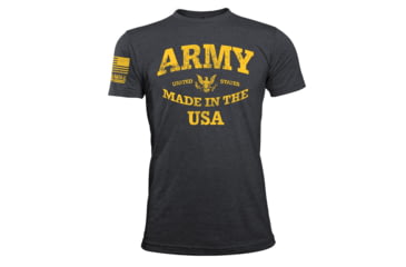 Image of Oscar Mike Army Made In USA Tee, Charcoal, Large, M-OM-CHARC-01-0411-L