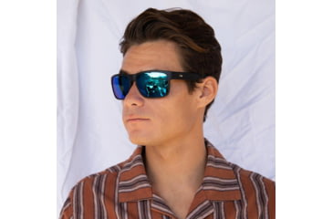 Image of OTIS RAMBLER Sunglasses, Matte Black/Mirror Blue Polar, 58-16-129, 137-2101P