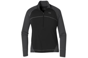Image of Outdoor Research Alpine Onset Zip Top - Womens, Black/Storm, Extra Large, 2681571344009