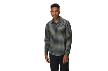Image of Outdoor Research Astroman Long Sleeve Sun Shirt - Mens, Gold Nebula Plaid, 2XL, 2822792912010
