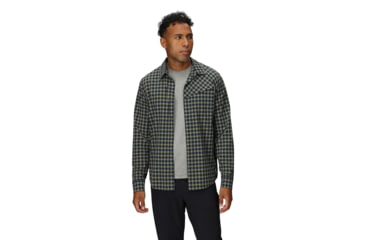 Image of Outdoor Research Astroman Long Sleeve Sun Shirt - Mens, Gold Nebula Plaid, 2XL, 2822792912010