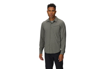 Image of Outdoor Research Astroman Long Sleeve Sun Shirt - Mens, Ranger Green Plaid, 2XL, 2822792823010