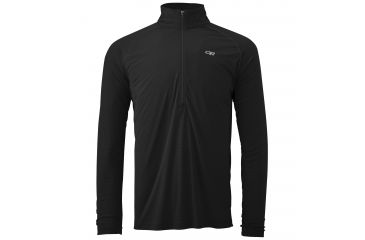 Image of Outdoor Research Echo Long Sleeve Zip Tee, Men's, Black/Charcoal, XS 242840-black/charcoal-XS