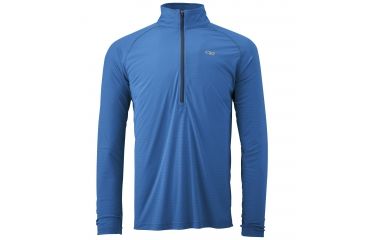 Image of Outdoor Research Echo Long Sleeve Zip Tee, Men's, Glacier/Night, XS 242840-glacier/night-XS