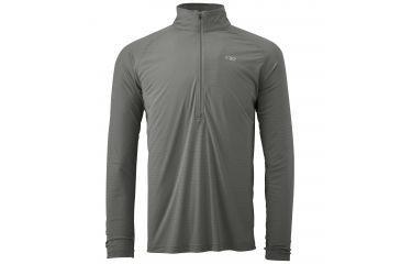 Image of Outdoor Research Echo Long Sleeve Zip Tee, Men's, Pewter/Charcoal, XXL 242840-pt/chr-XXL