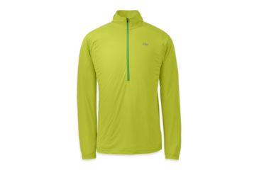 Image of Outdoor Research Echo Long Sleeve Zip Tee - Men's-Lemongrass/Flash-X-Large