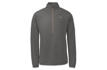 Image of Outdoor Research Echo Long Sleeve Zip Tee - Men's-Pewter-Large