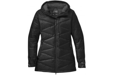 Image of Outdoor Research Floodlight Down Parka - Women's-Black/Charcoal-Small