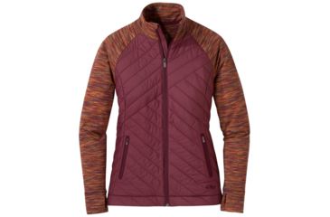 Image of Outdoor Research Melody Hybrid Full Zip - Womens, Garnet Multi, XL, 2681421412009