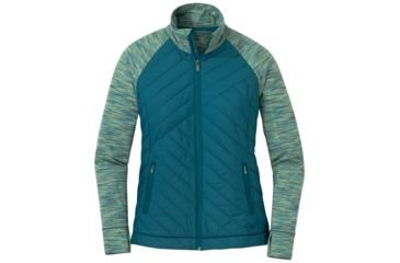 Image of Outdoor Research Melody Hybrid Full Zip - Womens, Washed Peacock Multi, XL, 2681421405009