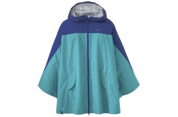 Image of Outdoor Research Panorama Point Poncho, Womens, Baltic/Typhoon, One Size, 264433-blt/tph-1size