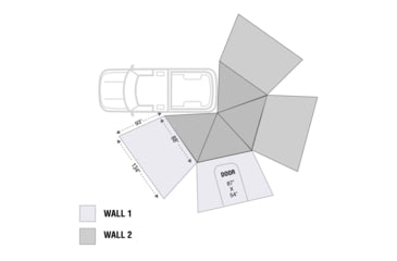 Image of Overland Vehicle Systems Nomadic 270 LT Awning Wall 1 Driver Side, Grey, 18299909