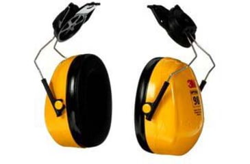 Image of PELTOR Optime 98 Cap-Mount Earmuff, Each, Yellow, H9P3E
