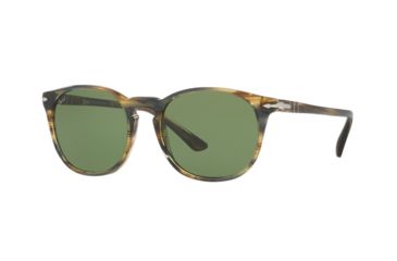 Image of Persol PO3007S Single Vision Prescription Sunglasses PO3007S-10494E-53 - Lens Diameter 53 mm, Frame Color Striped Brown Grey