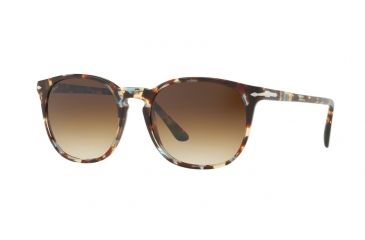Image of Persol PO3007S Single Vision Prescription Sunglasses PO3007S-105851-53 - Lens Diameter 53 mm, Frame Color Havana Azure Brown