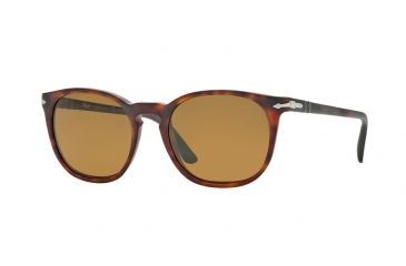 Image of Persol PO3007S Single Vision Prescription Sunglasses PO3007S-900157-53 - Lens Diameter 53 mm, Frame Color Matte Havana