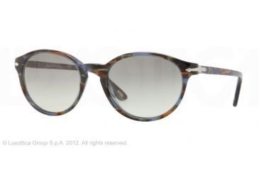 Image of Persol PO3015S Prescription Sunglasses PO3015S-944-32-51 - Lens Diameter 51 mm, Frame Color Blue Striped Horn