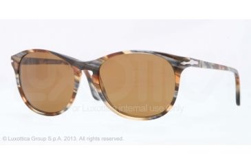 Image of Persol PO3042S Progressive Prescription Sunglasses PO3042S-978-33-54 - Lens Diameter 54 mm, Frame Color Brown Stripped Grey