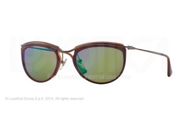 Image of Persol PO3082S Single Vision Prescription Sunglasses PO3082S-1006O7-52 - Lens Diameter 52 mm, Frame Color Top Red/matte Havana