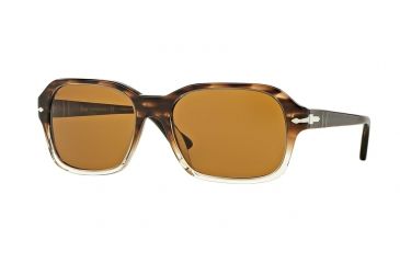 Image of Persol PO3136S Progressive Prescription Sunglasses PO3136S-103733-57 - Lens Diameter 57 mm, Frame Color Striped Brown/grad.trasp