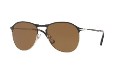 Image of Persol PO7649S Progressive Prescription Sunglasses PO7649S-107057-53 - Lens Diameter 53 mm, Frame Color Matte Black/Gold