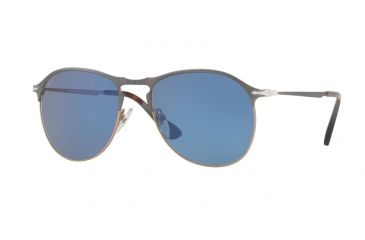 Image of Persol PO7649S Progressive Prescription Sunglasses PO7649S-107156-56 - Lens Diameter 56 mm, Frame Color Blue/light Brown