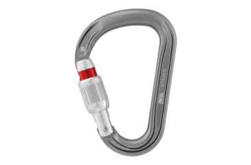 Image of Petzl Attache Locking Pear-Shaped Carabiner With Round Stock Basket, Gray, M038AA01