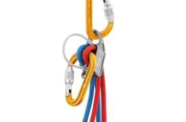 Image of Petzl Attache Locking Pear-Shaped Carabiner With Round Stock Basket, Yellow, M038AA00