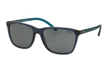 Image of Polo PH4108 Progressive Prescription Sunglasses PH4108-527687-57 - Lens Diameter 57 mm, Frame Color Matte Cristal Blue