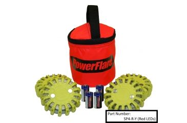 Image of Powerflare 4-Pack PowerFlare Soft Pack, Magnetic, Red/Blue LEDs, Yellow Shell SP4M-RB-Y