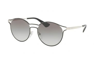 Image of Prada CINEMA PR62SS Progressive Prescription Sunglasses PR62SS-1AB0A7-53 - Lens Diameter 53 mm, Frame Color Black/Silver