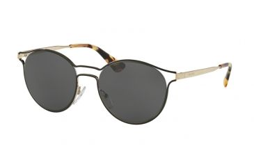 Image of Prada CINEMA PR62SS Progressive Prescription Sunglasses PR62SS-1AB5S0-53 - Lens Diameter 53 mm, Frame Color Black/pale Gold