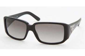 Image of Prada PR16LS Single Vision Prescription Sunglasses PR16LS-1AB3M1-5715 - Lens Diameter 57 mm, Frame Color Gloss Black