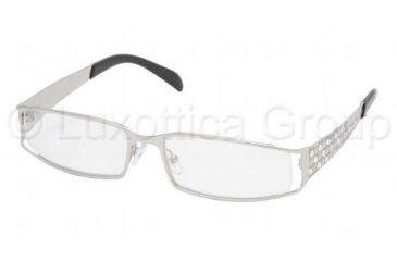 Image of Prada PR 64LV Eyeglasses Styles - Silver Frame w/Non-Rx 50 mm Diameter Lenses, 1BC1O1-5016