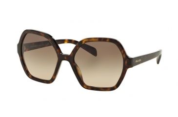 Image of Prada PR06SSF Sunglasses 2AU3D0-56 - Havana Frame, Light Brown Grad Light Grey Lenses