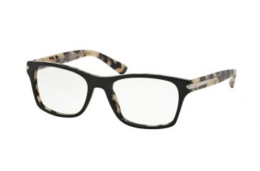 Image of Prada PR16SV Eyeglass Frames ROK1O1-52 - Top Black/white Havana Frame
