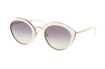 Image of Prada PR18US Bifocal Prescription Sunglasses PR18US-YNC226-53 - Lens Diameter 53 mm, Frame Color Ivory/Boredaux/Gold