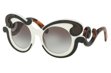 Image of Prada PR23NSF Single Vision Prescription Sunglasses PR23NSF-VAJ0A7-52 - Lens Diameter 52 mm, Frame Color Black Ivory