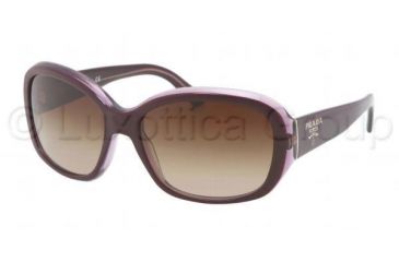 Image of Prada PR31NS Sunglasses IAY6S1-5816 - Top Violet/Violet Transparent Frame, Brown Gradient Lenses