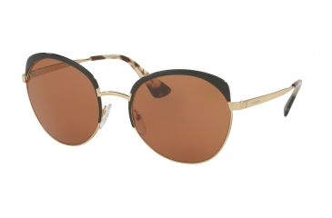 Image of Prada PR54SS Progressive Prescription Sunglasses PR54SS-LAX6N0-59 - Lens Diameter 59 mm, Frame Color Antique Gold/black