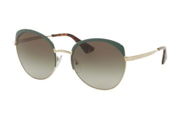 Image of Prada PR54SS Progressive Prescription Sunglasses PR54SS-UEZ4K1-59 - Lens Diameter 59 mm, Frame Color Green/pale Gold