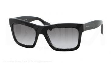 Image of PRADA LOGO PR25QS Single Vision Prescription Sunglasses PR25QS-1AB0A7-56 - Lens Diameter 56 mm, Frame Color Black