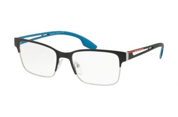 Image of Prada PS55IV Eyeglass Frames YTI1O1-55 - Matte Black/Matte Silver Frame
