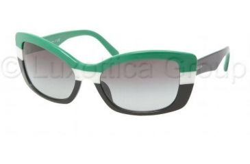Image of Prada PR03NS Sunglasses with No-Line Progressive Rx Prescription Lenses PR03NS-DAM3M1-5718 - Lens Diameter: 57 mm, Frame Color: Green / Ivory / Black