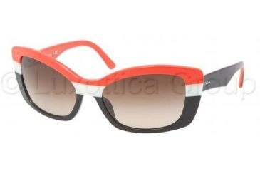 Image of Prada PR03NS Sunglasses with No-Line Progressive Rx Prescription Lenses PR03NS-DAN6S1-5718 - Lens Diameter: 57 mm, Frame Color: Orange / Ivory / Black