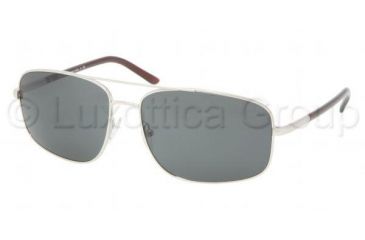 Image of Prada Sunglasses PR52MS 1BC1A1-6015 - Silver Frame, Gray Lenses, 60mm Lens Diameter