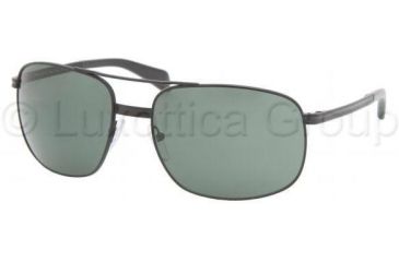Image of Prada Sunglasses PR60MS 1BO3O1-6318 - Matte Black Crystal Green