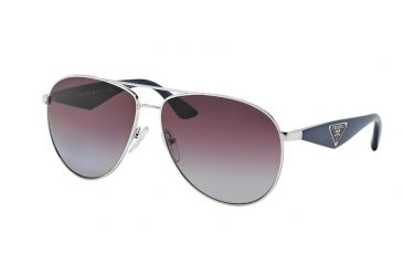 Image of Prada TRIANGLE PR53QS Single Vision Prescription Sunglasses PR53QS-1BC2A0-60 - Lens Diameter 60 mm, Frame Color Silver
